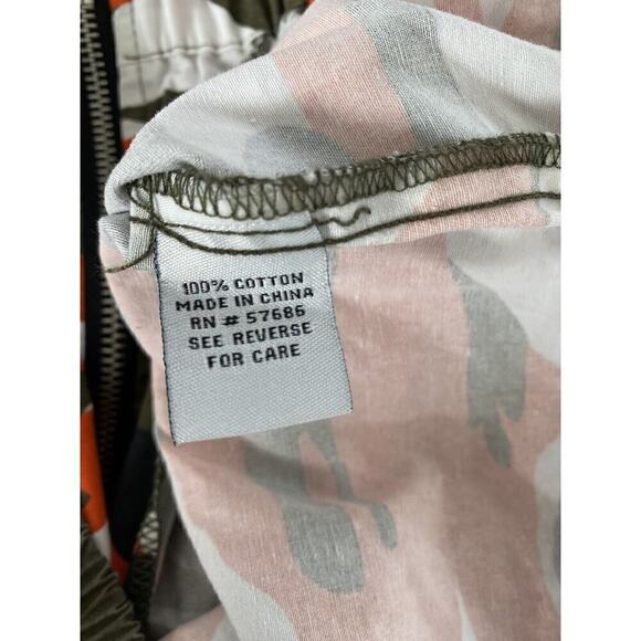 New Look Womens Orange Green and Black Camo Full Zip Hooded Jacket Size Medium - Picture 8 of 9